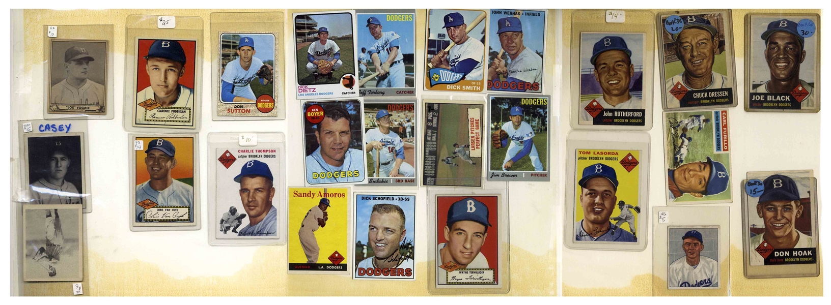 Over 200 Dodgers Baseball Cards, From the 1930s to 1970s -- Owned by the Mulvey Family